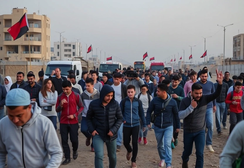 Representação visual de Cientos de palestinos escapan ante la inminente ofensiva terrestre israelí en Gaza