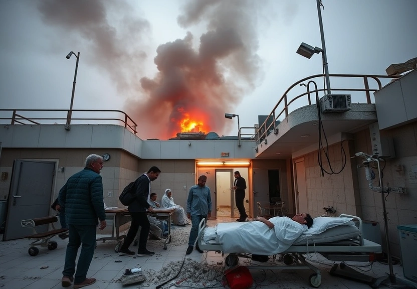 Representação visual de Tragic Airstrike on Gaza Hospital Claims 15 Lives, Including 4 Journalists